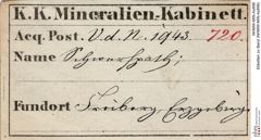 Etiketten zu Baryt (NHMW-MIN-As898)